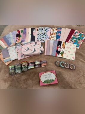 Simply Gilded Lot Including 5mm & 10mm Unwrapped Washi Tapes, Journaling Cards
